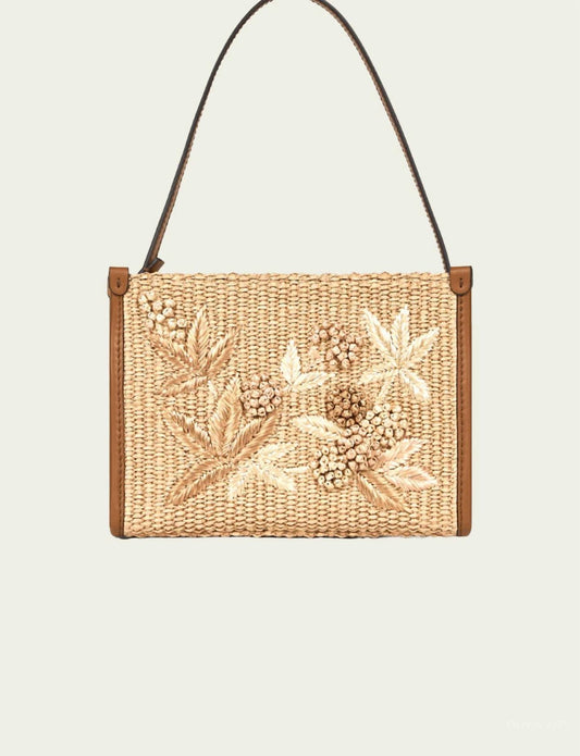 Etro - Women's Embroidered Woven Straw Bag