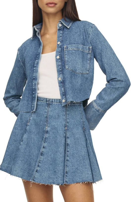 Warp + Weft - Anr High-low Crop Denim Jacket