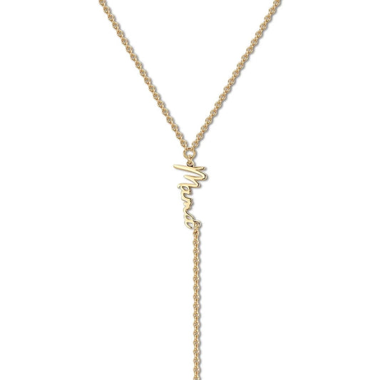 Eklexic - Women's Dainty Script Mama Lariat Necklace