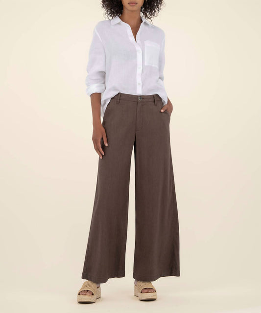 Kut From The Kloth - Ryan Linen High Rise Wide Straight Leg Pants