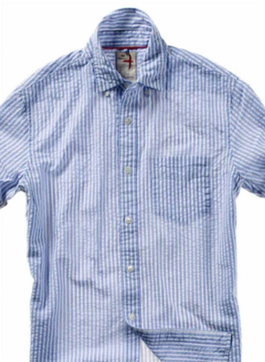 Relwen - Men's Seersucker Half Sleeve Shirt