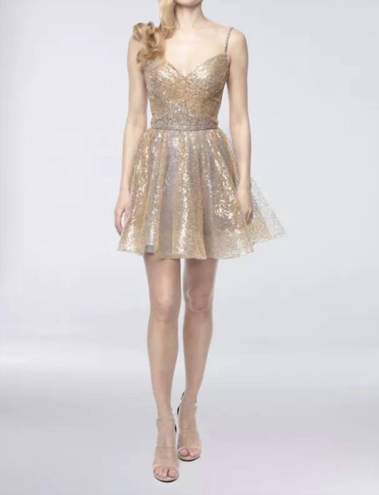 Terani Couture - Sequin Fit-and-flare Cocktail Dress
