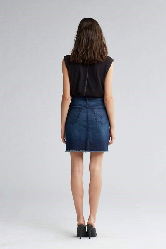 Hudson - Lulu Nightfall Jean Raw Hem Side Lace Up Skirt