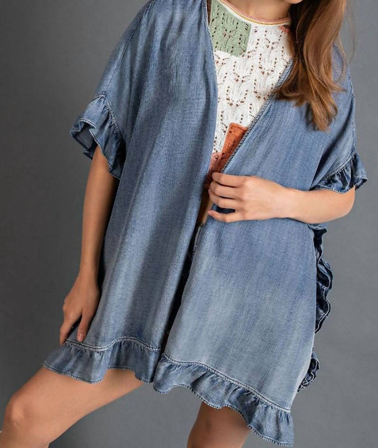 Easel - Washed Open Cardigan