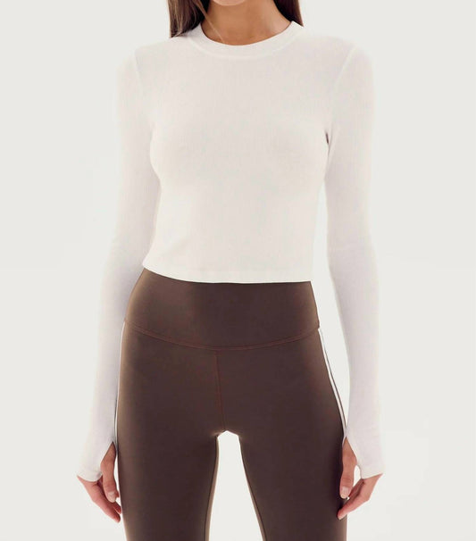 Splits59 - Louise Rib Long Sleeve Crop Top