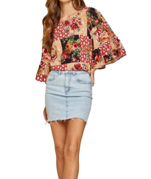 Andree By Unit - Patchwork Floral Blouse