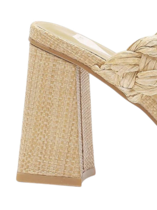 Miim - Women's Double Strap Raffia Heels