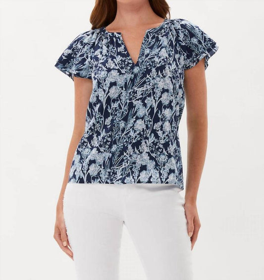 Ecru - Loren Flutter Sleeve Blouse Top
