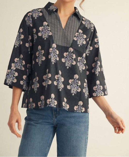 Jodifl - Three-quarter Sleeve V Neck Top