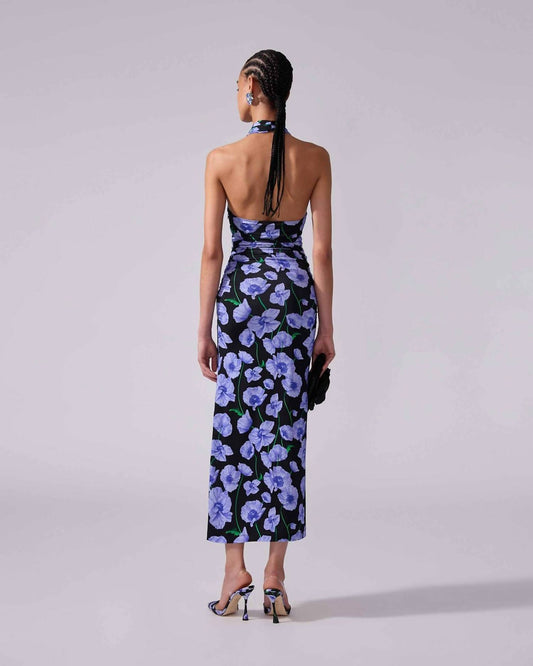 Carolina Herrera - Halter Neck Gathered Midi Dress