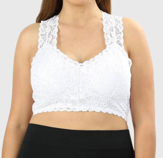 Zenana - Lace Hourglass Back Bralette - Plus
