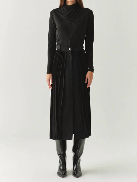 Exquise - Florence Mixed Material Denim Skirt