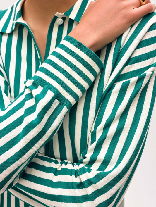 White + Warren - Women's Superfine Organic Cotton Striped Shirt