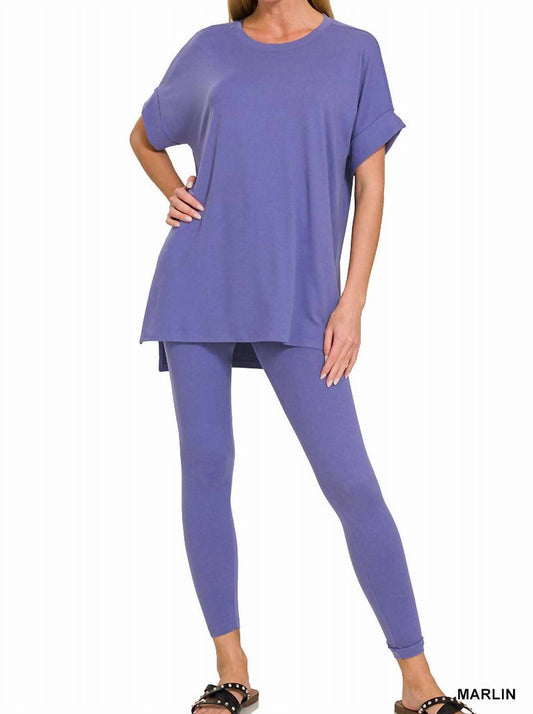 Zenana - Microfiber Short Sleeve Loungewear Set