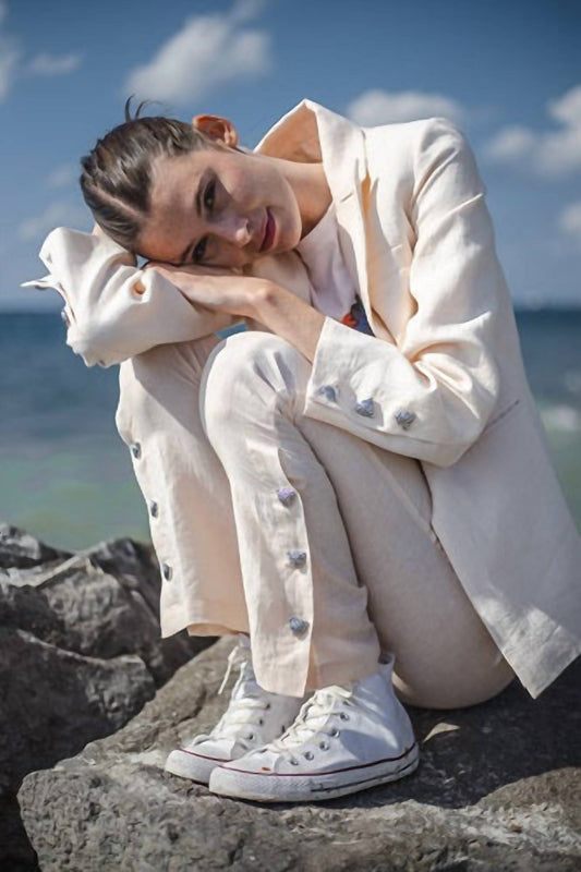 Las Sureñas - Linen V-neck Blazer