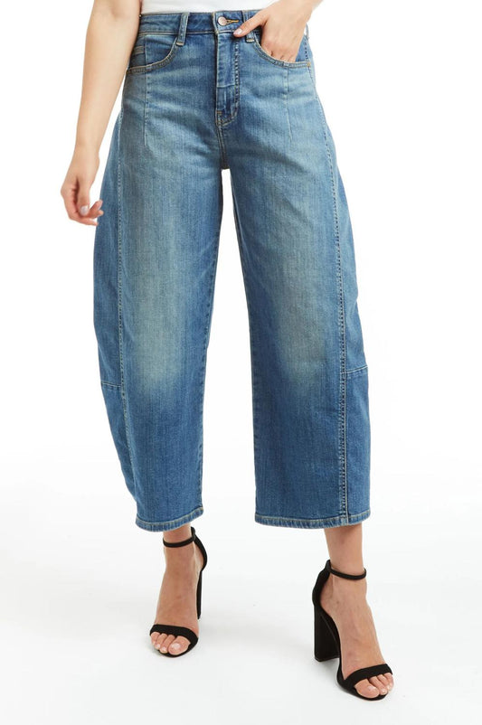 Tractr - High Rise Barrel Crop Jean