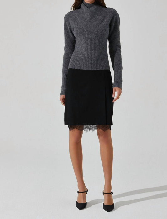 Astr - Itzayana Lace Trim Pencil Mini Skirt