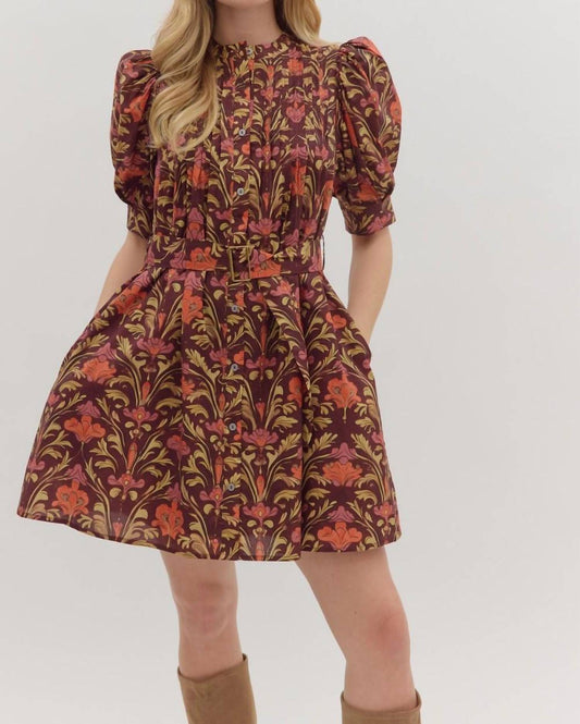 Entro - Botanical Print Mini Dress