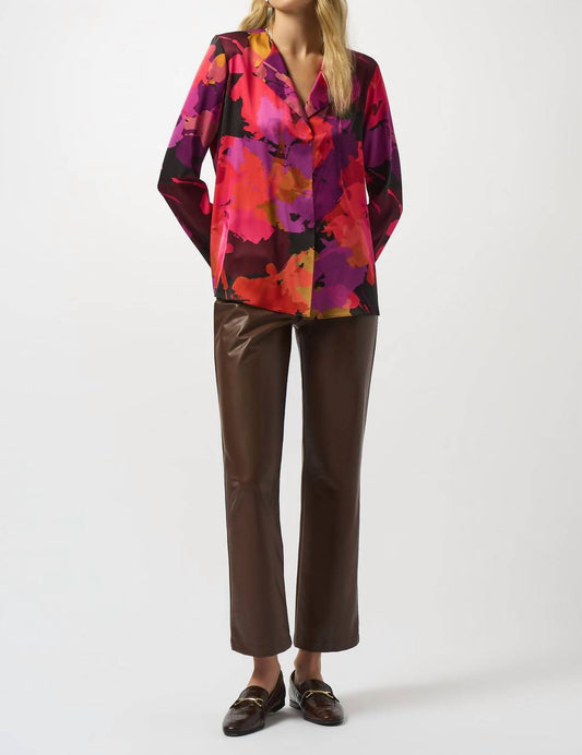 Joseph Ribkoff - Recycled Satin Floral Print Straight Top