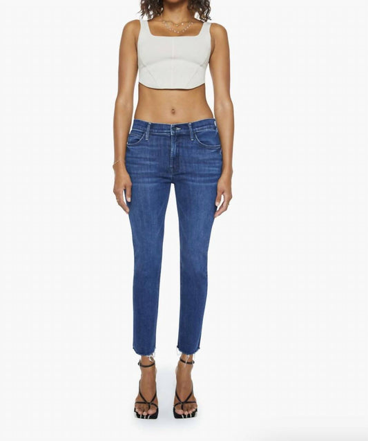 Mother - Mid Rise Dazzler Ankle Fray Jean