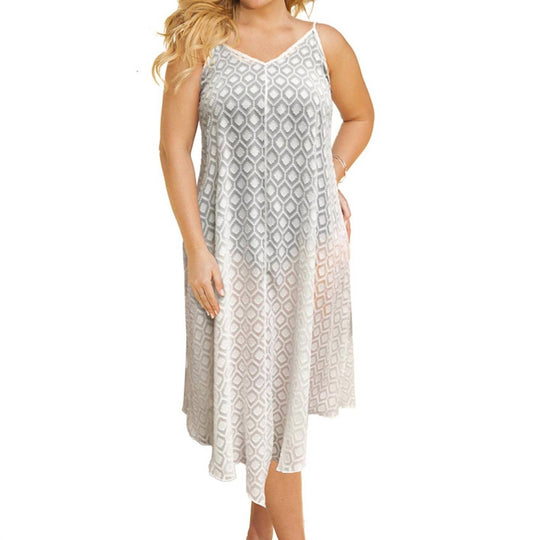 Always For Me - Plus Size V-Bottom Cover Up Dress