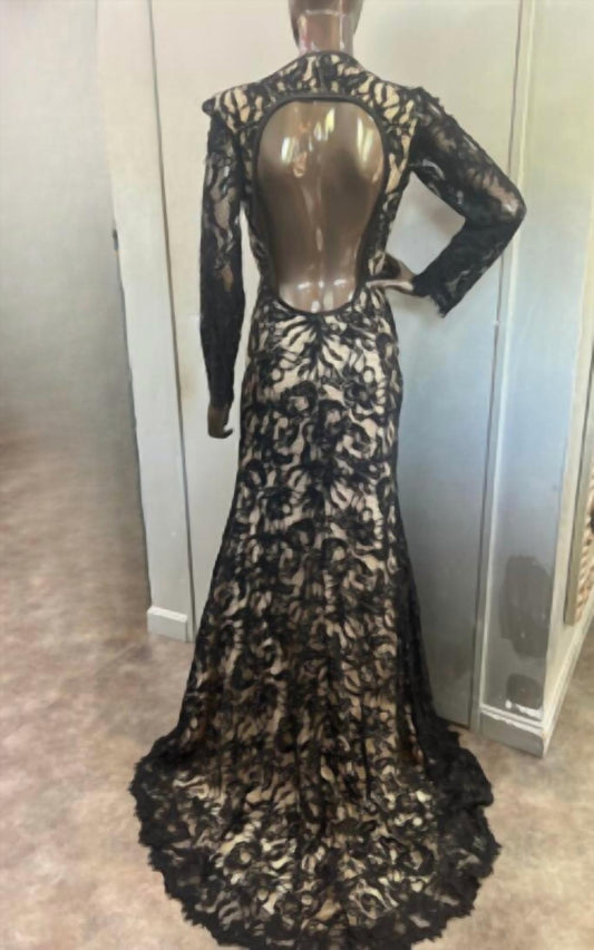 Angela & Alison - Women's Lace Cut Out Back Dress