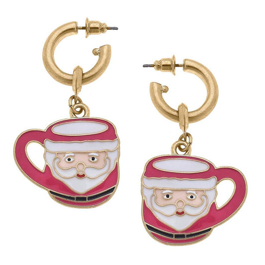 Canvas Style - Women's Noelle Santa Mug Earrings