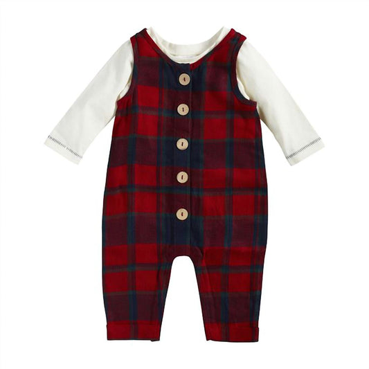 Mudpie - Baby Tartan Overall Set