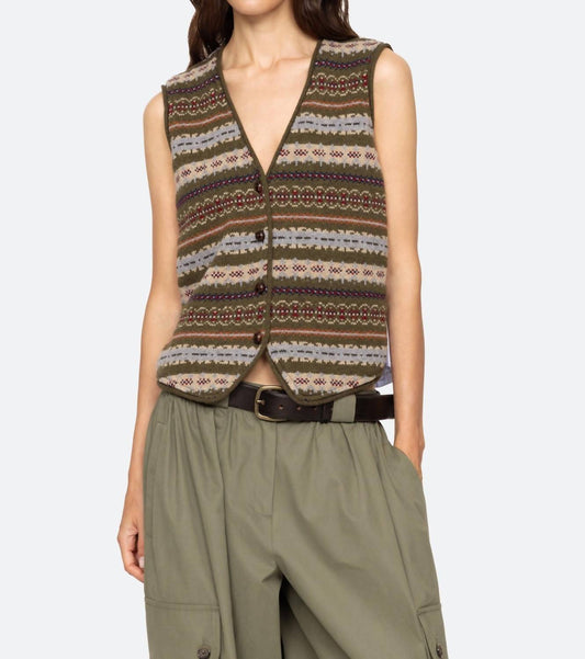 Sea - Ciara Fair Isle Knit Combo Vest