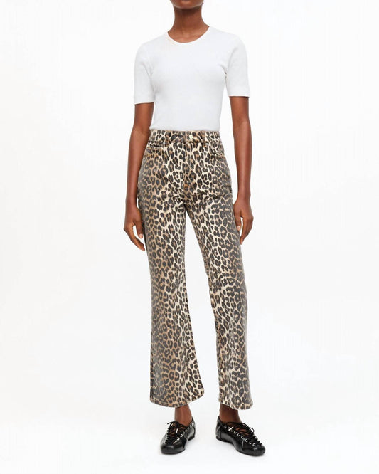 Ganni - Betzy Leopard Cropped Jeans