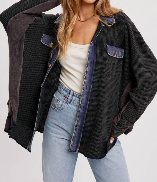 Bluivy - Keaton Slouchy Waffle Knit Jacket | FINAL SALE