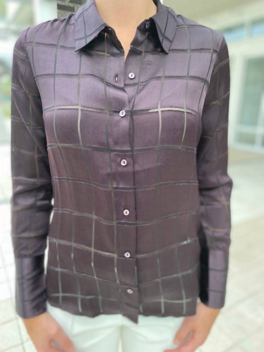 Ecru - Bacall Satin Burnout Shirt