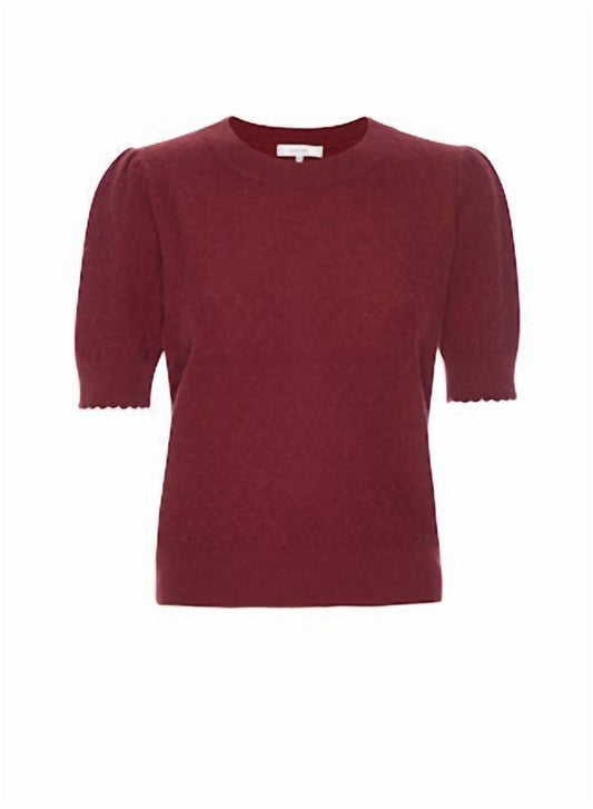 Frame - Pointelle Puff Sleeve Round Neck Sweater