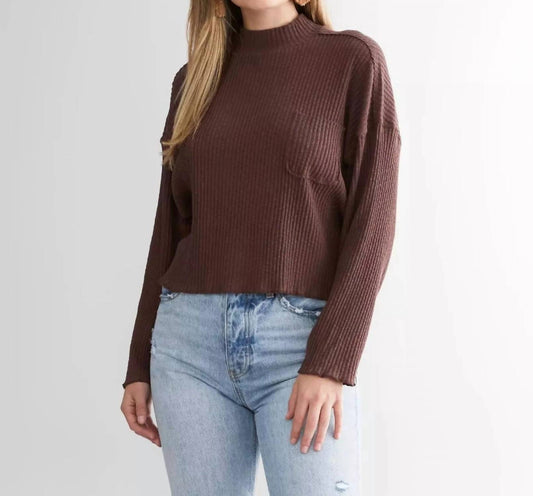 Billabong - Rib Knit Boxy Cropped Mock Top
