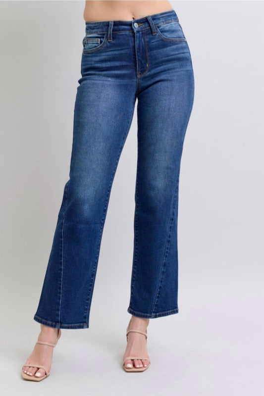 Judy Blue - Mid Rise Side Seam Straight Jeans