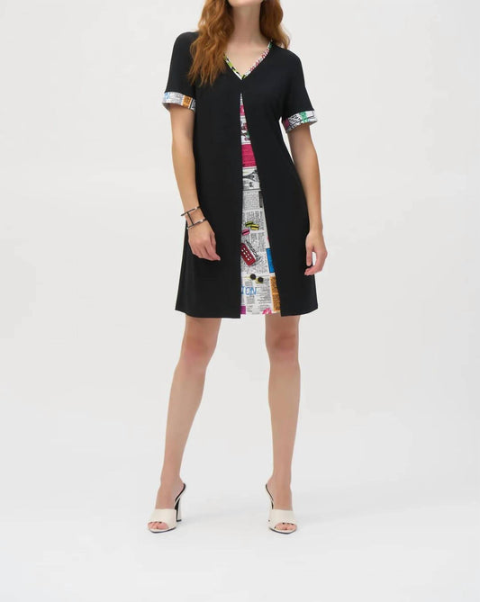 Joseph Ribkoff - Newspaper Print Cocoon Dress