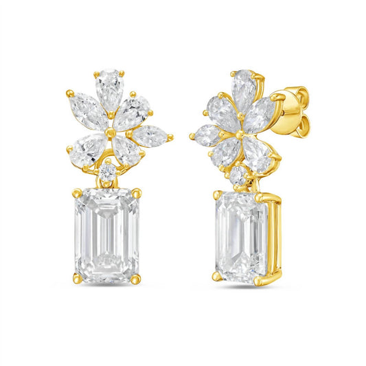 Diana M Jewels - Women's Emerald, Pear, Round & Marquise Lab-Grown Diamond Stud Earrings (8.00 Ct) - Elegant Plus