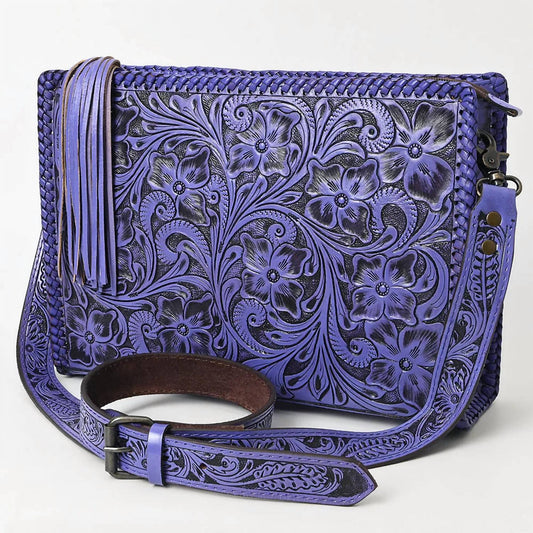 American Darling - Hand Tooled Floral Leather Crossbody Bag Western Purse