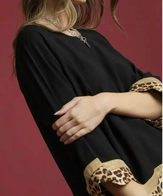Umgee - Boho Leopard Trim Top