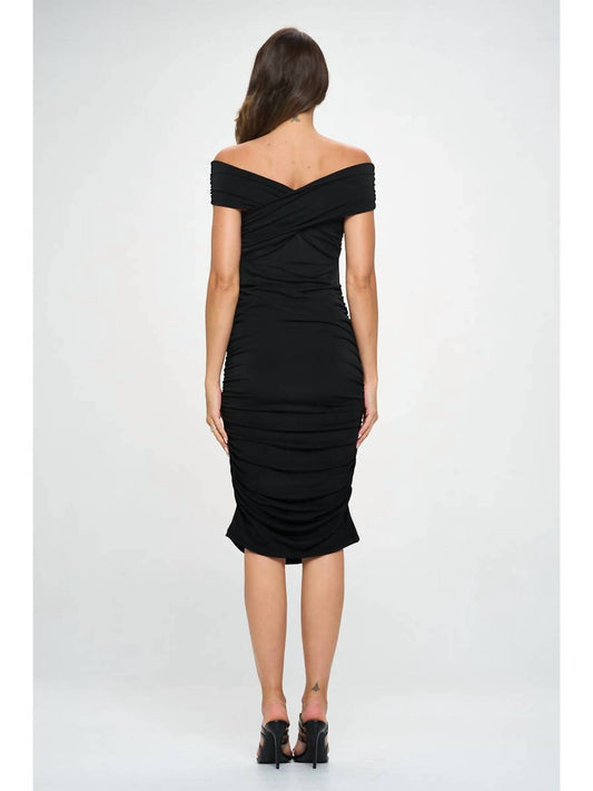 Reneec. - Off Shoulder Midi Bodycon Dress