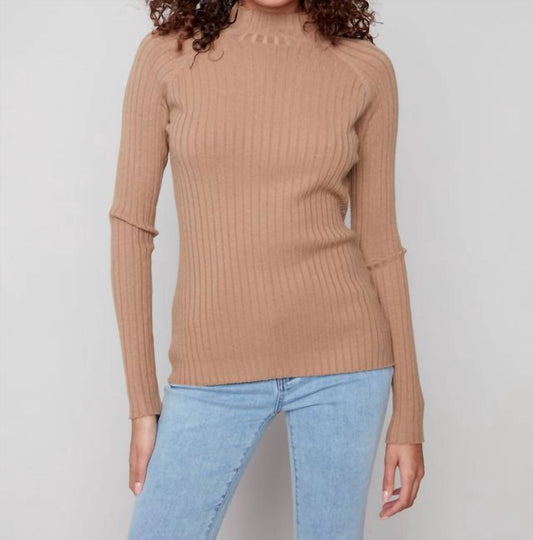 Charlie B - Basic Ribbed Mock Neck Sweater