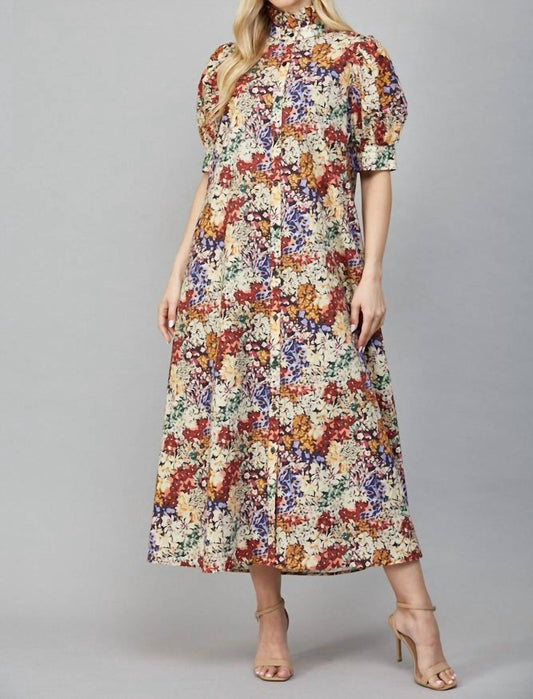 Fate - Lettie Ruffled Collar Midi Dress