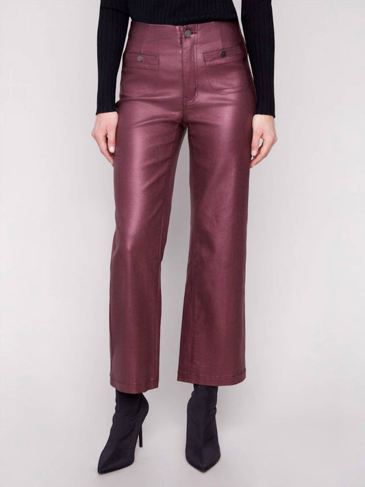 Charlie B - Metallic Wax Flared Pant