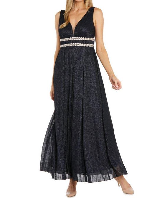 R&M Richards - Long Metallic Gown