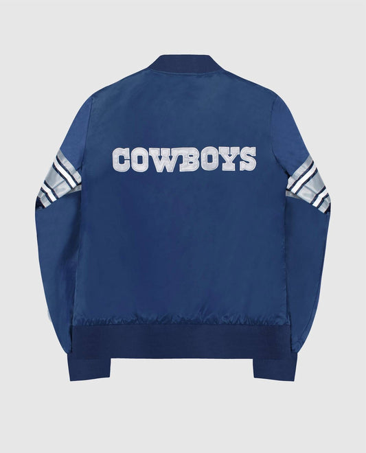 Starter - Womens Dallas Cowboys Snap Front Striped Sleeve Jacket