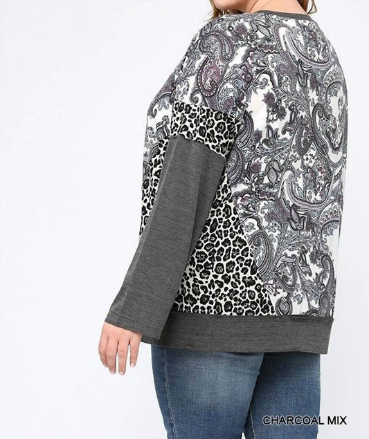 Pasley Leopard Color Block Top