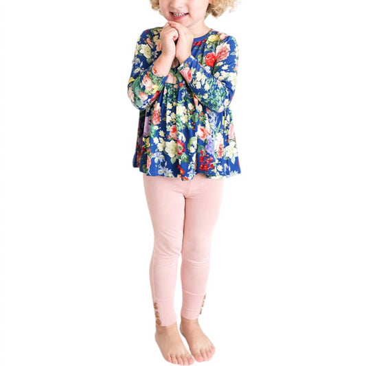 Posh Peanut - Girl's Carmen Long Sleeve Peplum Top & Legging Set