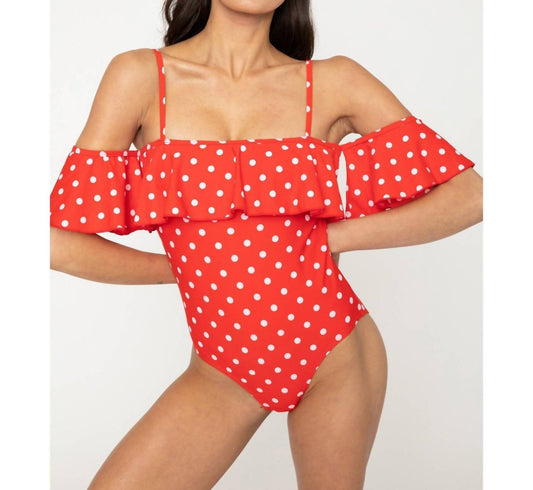 Marina West Swim - Polka Dot Off Shoulder One Piece