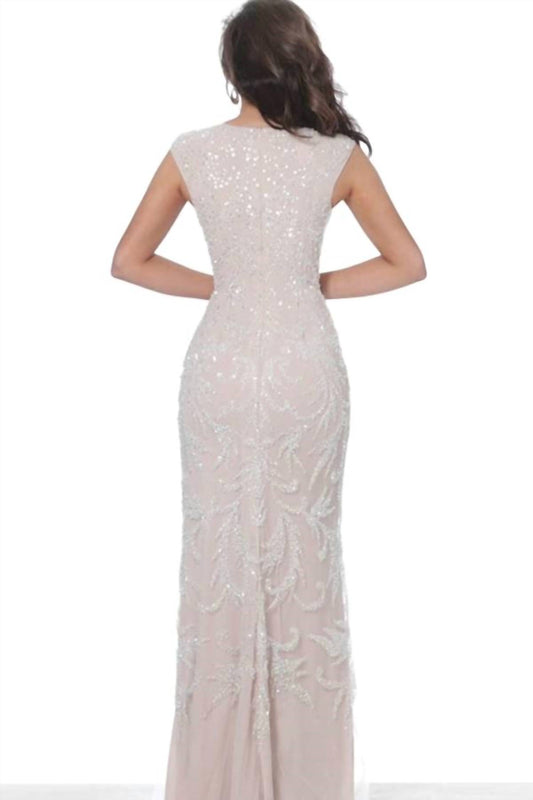 Jovani - Plunging Neck Embellishment Dress
