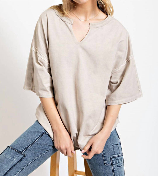 Easel - Washed Cotton Jersey Oversized Top